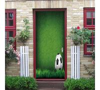 3D Door Mural Green Football Theme 95X215Cm Waterproof Removable Art Door Stickers Kids Girls Boys Room Bedrooms Bathroom Toilet Home Decoration Decal Art Poster Wallpaper Removable Mural