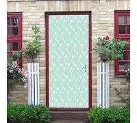 3D Door Mural Light Green Arrow Texture 77X200Cm Waterproof Removable Art Door Stickers Kids Girls Boys Room Bedrooms Bathroom Toilet Home Decoration Decal Art Poster Wallpaper Removable Mural