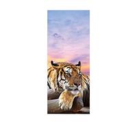 3D Door Mural Sticker Animal Tiger W83 x H204 cm Interior Doors Modern Art Peel and Stick Removable Vinyl Decals for Home Decor