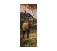 3D Door Mural Sticker for Interior Doors Animal Deer W88 x H200 cm Waterproof Self-Adhesive PVC Door Stickers Wall Decoration Door Poster Stickers for Bedrooms Living Room