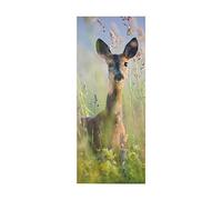 3D Door Mural Sticker for Interior Doors Animal Deer W95 x H215 cm Waterproof Self-Adhesive PVC Door Stickers Wall Decoration Door Poster Stickers for Bedrooms Living Room