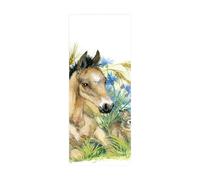 3D Door Mural Sticker for Interior Doors Animal Horse W95 x H215 cm Waterproof Self-Adhesive PVC Door Stickers Wall Decoration Door Poster Stickers for Bedrooms Living Room
