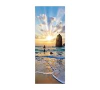 3D Door Mural Sticker for Interior Doors Beach and Sea W88 x H200 cm Waterproof Self-Adhesive PVC Door Stickers Wall Decoration Door Poster Stickers for Bedrooms Living Room