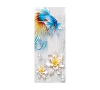 3D Door Mural Sticker for Interior Doors Flower Goldfish W95 x H215 cm Waterproof Self-Adhesive PVC Door Stickers Wall Decoration Door Poster Stickers for Bedrooms Living Room