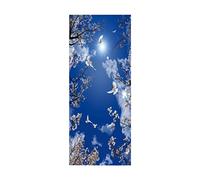 3D Door Mural Sticker for Interior Doors Forest White Dove W88 x H200 cm Waterproof Self-Adhesive PVC Door Stickers Wall Decoration Door Poster Stickers for Bedrooms Living Room