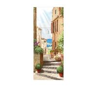 3D Door Mural Sticker for Interior Doors House Path W95 x H215 cm Waterproof Self-Adhesive PVC Door Stickers Wall Decoration Door Poster Stickers for Bedrooms Living Room