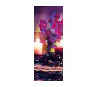 3D Door Mural Sticker for Interior Doors Purple Flowers W95 x H215 cm Waterproof Self-Adhesive PVC Door Stickers Wall Decoration Door Poster Stickers for Bedrooms Living Room