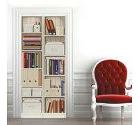 3D Door Mural Stickers,Vinyl Self-Adhesive Door Mural Decal Waterproof Removable Books Bookcase Bookshelf 77 X 200 Cm Door Stickers for Interior Doors Home Office Decoration - Boys and Girls