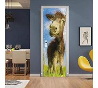 3D Door Poster Animal Donkey Self-Adhesive Door Stickers Door Wallpaper Door Mural Door Art Door Wall Stickers Door Photo 100 X 215 Cm for Living Room Bedroom Bathroom Kitchen Door Decoration