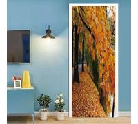 3D Door Poster Forest Trees Landscape Self-Adhesive Door Stickers Wallpaper Murals Art Wall Stickers Photo 90 X 210 Cm PVC Removable Door Decoration for Living Room Bedroom Bathroom Ki-53694121920826