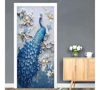 3D Door Sticker Animal Peacock Self-Adhesive Mural Home Decoration Wall Stickers Bedroom Living Room Removable Poster Art Stickers- 90 X 210 Cm - Boys and Girls Room Door Photo-8641981402