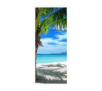3D Door Sticker Beach Self-Adhesive Mural Home Decoration Wall Stickers Bedroom Living Room Removable Poster Art Stickers-77x200cm