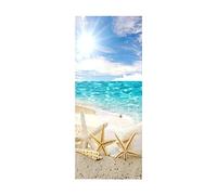 3D Door Sticker Beach Self-Adhesive Mural Home Decoration Wall Stickers Bedroom Living Room Removable Poster Art Stickers-77x200cm