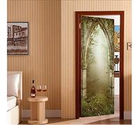 3D Door Sticker Castle Self-Adhesive Mural Home Decoration Wall Stickers Bedroom Living Room Removable Poster Art Stickers-95x215cm