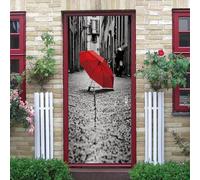 3D Door Sticker City Street Scene Self-Adhesive Mural Home Decoration Wall Stickers Bedroom Living Room Removable Poster Art Stickers 85 X 215 Cm Children's Room Door Wallpaper Door Ph-64915314298096
