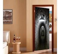 3D Door Sticker Hole Self-Adhesive Mural Home Decoration Wall Stickers Bedroom Living Room Removable Poster Art Stickers-90x200cm