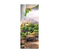 3D Door Sticker Landscape Self-Adhesive Mural Home Decoration Wall Stickers Bedroom Living Room Removable Poster Art Stickers-77x200cm