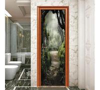 3D Door Sticker Mural Dark Tree Vine Forest 90 X 200 Cm Self-Adhesive Waterproof Wall Door Sticker Home Room Bedroom Bathroom Vinyl Decoration Decal Removable Mural Poster Decoration -7U0M6K8Q6S5W5N0D