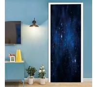3D Door Sticker Outer Space Landscape Self-Adhesive Mural Home Decoration Wall Stickers Bedroom Living Room Removable Poster Art Stickers 95 X 215 Cm Children's Room Door Wallpaper Door Ph-1457647780