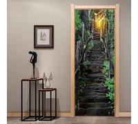 3D Door Sticker Road Wooden Bridge Landscape 88 X 200 Cm Self-Adhesive Mural Home Decoration Wall Stickers Bedroom Living Room Removable Poster Art Stickers - Children's Room Boys and Girl-2872478306