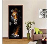3D Door Sticker Tiger Self-Adhesive Mural Home Decoration Wall Stickers Bedroom Living Room Removable Poster Art Stickers-95x215cm