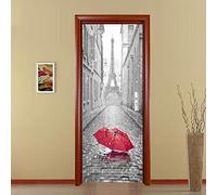 3D Door Sticker Tower Self-Adhesive Mural Home Decoration Wall Stickers Bedroom Living Room Removable Poster Art Stickers-77x200cm