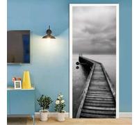 3D Door Sticker Wooden Bridge Landscape 90 X 210 Cm Self-Adhesive Mural Home Decoration Wall Stickers Bedroom Living Room Removable Poster Art Stickers - Children's Room Boys and Girls Roo-6242025387