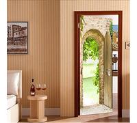 3D Door Sticker Wooden Door Self-Adhesive Mural Home Decoration Wall Stickers Bedroom Living Room Removable Poster Art Stickers-90x200cm