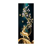 3D Door Stickers Animal Deer Flowers Mural Art Sticker Wallpaper Self-Adhesive Decals Removable Vinyl W85 x H205cm