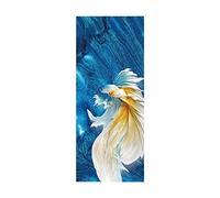 3D Door Stickers Colorful Goldfish Mural Art Sticker Wallpaper Self-Adhesive Decals Removable Vinyl W100 x H215cm
