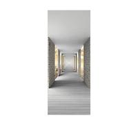 3D Door Stickers for Interior Doors Abstract Corridor W100 x H200 cm Door Vinyl Waterproof Self Adhesive Door Mural Decals for Bedroom Office Bathroom