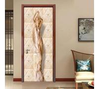 3D Door Stickers for Interior Doors Abstract Figure Flowers 88 X 200 Cm for Kids Background Vinyl Waterproof Self Adhesive Door Mural Decals for Bedroom Office Bathroom Door Poster D-1916664674
