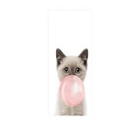 3D Door Stickers for Interior Doors Animal Cat W100 x H200 cm Door Vinyl Waterproof Self Adhesive Door Mural Decals for Bedroom Office Bathroom