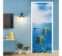 3D Door Stickers for Interior Doors Animal Fish Landscape 85 X 215 Cm Vinyl Waterproof Self Adhesive Door Mural Decals for Bedroom Office Bathroom Children's Room Kitchen - Door Photo -68103171915555