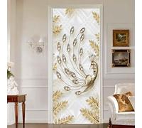 3D Door Stickers for Interior Doors Animal Peacock 85 X 215 Cm Vinyl Waterproof Self Adhesive Door Mural Decals for Bedroom Office Bathroom - Children's Room Boys and Girls Room Door Photo-2447224699