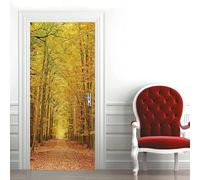 3D Door Stickers for Interior Doors Autumn Road Landscape 77 X 200 Cm Vinyl Removable Self Adhesive Door Poster Wallpaper Mural Decals for Bedroom Office Bathroom Children's Room Boys and -2526870780