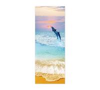 3D Door Stickers for Interior Doors Beach Dolphins W95 x H215 cm Self Adhesive Wall Art Stickers for Bedroom House Living Bedroom Office Bathroom Home Improvement
