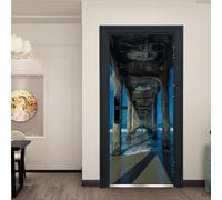 3D Door Stickers for Interior Doors Building Corridor Landscape 88 X 200 Cm Vinyl Waterproof Self Adhesive Door Mural Decals for Bedroom Office Bathroom - Children's Room Boys and Girls Ro-2911212339