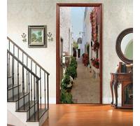 3D Door Stickers for Interior Doors City Street Landscape 80 X 200 Cm 3D Self-Adhesive Mural Home Decoration Wall Sticker Art Sticker Bedroom Living Room Removable Poster Door Photo Ar-67660907504249