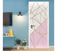3D Door Stickers for Interior Doors Colorful Abstract Geometry 100 X 215 Cm Vinyl Waterproof Self Adhesive Door Mural Decals for Bedroom Office Bathroom - Children's Room Boys and Girls Ro-1640267325