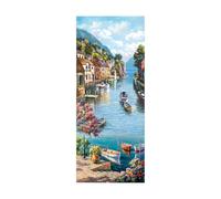 3D Door Stickers for Interior Doors Haigang Village Self Adhesive Wall Art Stickers for Bedroom House Living Bedroom Office Bathroom Home Improvement W33.46 x H78.7 Inch