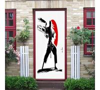 3D Door Stickers for Interior Doors Japanese Style Door Decals Oriental Martial Arts Door Mural Self Adhesive Door Wallpaper Wall Murals for Bedrooms Living Room Home Decor 80x200 cm a/1641