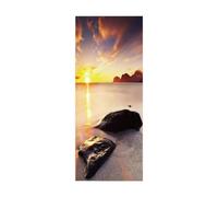 3D Door Stickers for Interior Doors Ocean Beach W77 x H200 cm Door Vinyl Waterproof Self Adhesive Door Mural Decals for Bedroom Office Bathroom