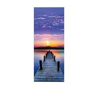3D Door Stickers for Interior Doors Ocean Pier W95 x H215 cm Self Adhesive Wall Art Stickers for Bedroom House Living Bedroom Office Bathroom Home Improvement