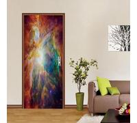 3D Door Stickers for Interior Doors Outer Space Landscape 100 X 215 Cm Vinyl Waterproof Self Adhesive Door Mural Decals for Bedroom Office Bathroom - Children's Room Boys and Girls Room Do-3646502898