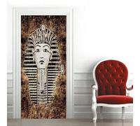 3D Door Stickers for Interior Doors Pharaoh Retro Door Mural Peel and Stick, Door Stickers Self-Adhesive Removable, for Bedroom Living Room House Decoration 90 X 210 Cm