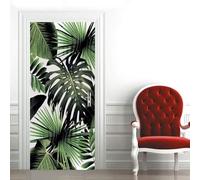 3D Door Stickers for Interior Doors Plant Leaves 95 X 215 Cm Vinyl Waterproof Self Adhesive Door Mural Decals for Bedroom Office Bathroom - Children's Room Boys and Girls Room Door Photo-3484844263