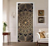 3D Door Stickers for Interior Doors Retro Flowers 77 X 200 Cm Vinyl Waterproof Self Adhesive Door Mural Decals for Bedroom Office Bathroom - Children's Room Boys and Girls Room Door Photo-8688908386