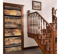 3D Door Stickers for Interior Doors Retro Wooden Board Door Decals Shabby Chic Door Mural Self Adhesive Door Wallpaper Wall Murals for Bedrooms Living Room Home Decor 88x200 cm a/1912