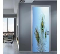 3D Door Stickers for Interior Doors Self Adhesive Wall Art Stickers for Bedroom House Living Bedroom Office Bathroom Home Improvement - Animal Peacock Feather 90 X 200 Cm - Children's -65828621802776